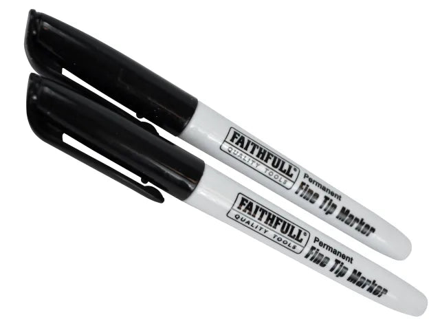 Fibre Tip Marker Pen Black (Pack 2)