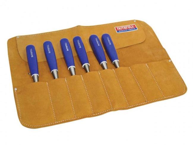 Faithfull Leather Chisel Roll 8 Pocket