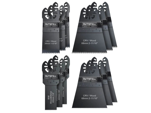 Faithfull Multi-Function Tool Blade Set - 12pc