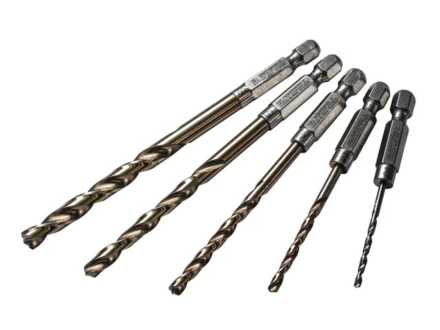 Faithfull Cobalt Quick-Change Impact Drill Bit Set - 5pc