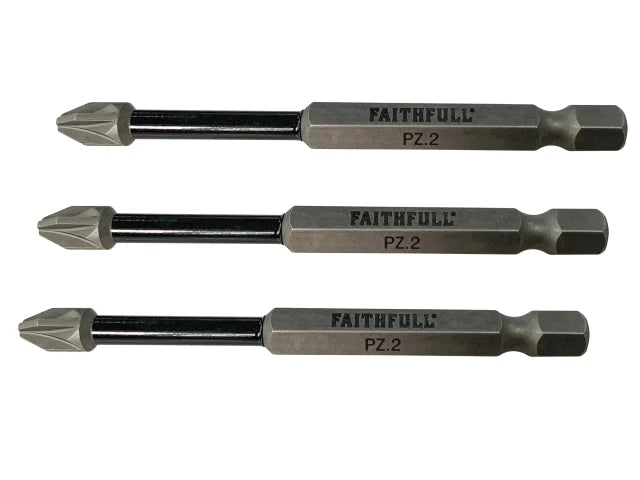 Pozidriv Impact Screwdriver Bits PZ2 x 75mm - 3pc