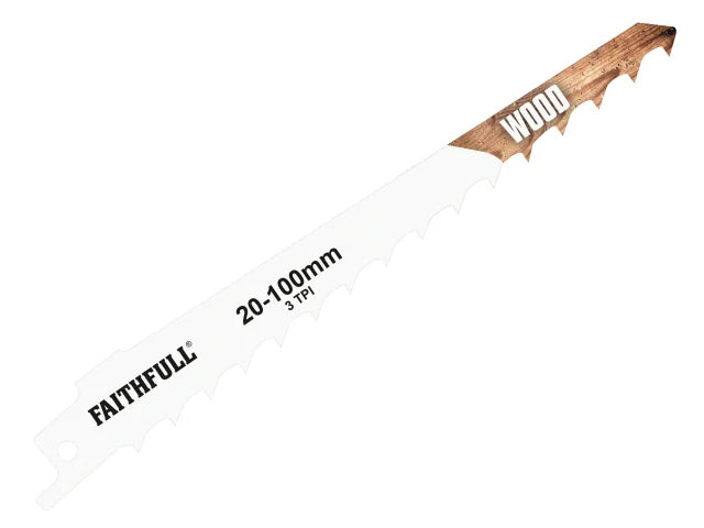 Recip Saw Blade Wood 150mm 3 TPI (Pack of 5)