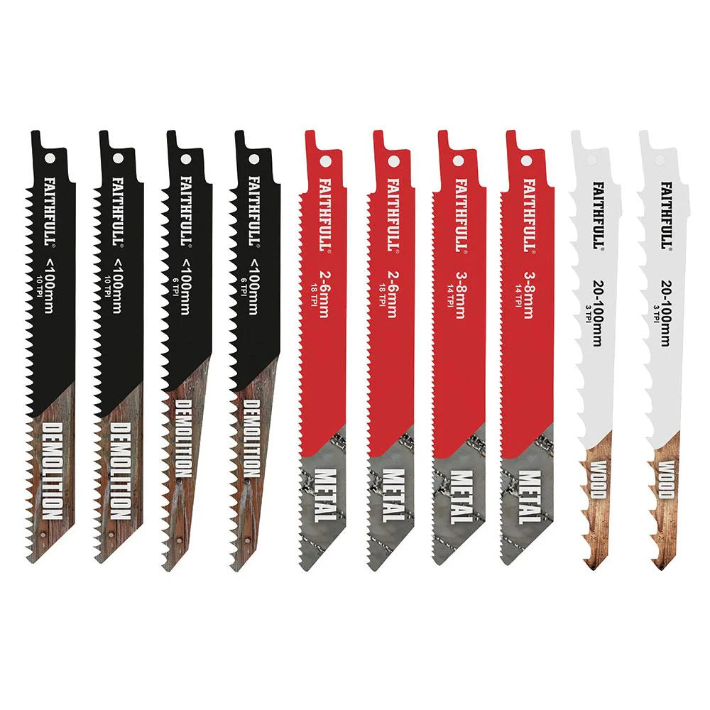 Faithfull Multi Use Recip Blade Set - 10pc