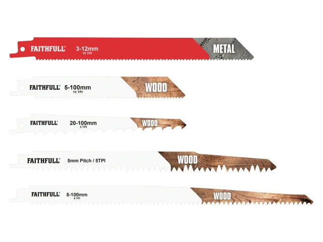 Faithfull Recip Saw Blade Set - 15pc