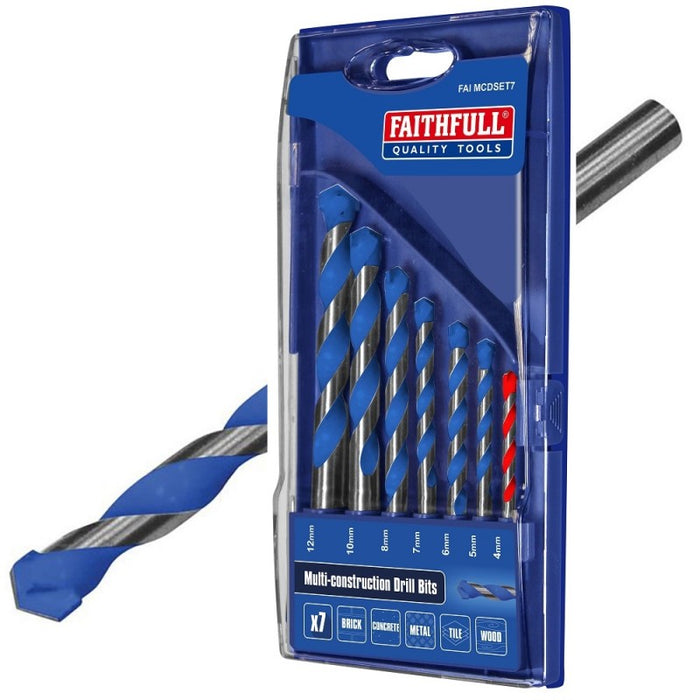 Faithfull Multi Construction Drill Set - 7pc - O'Tooles Tools