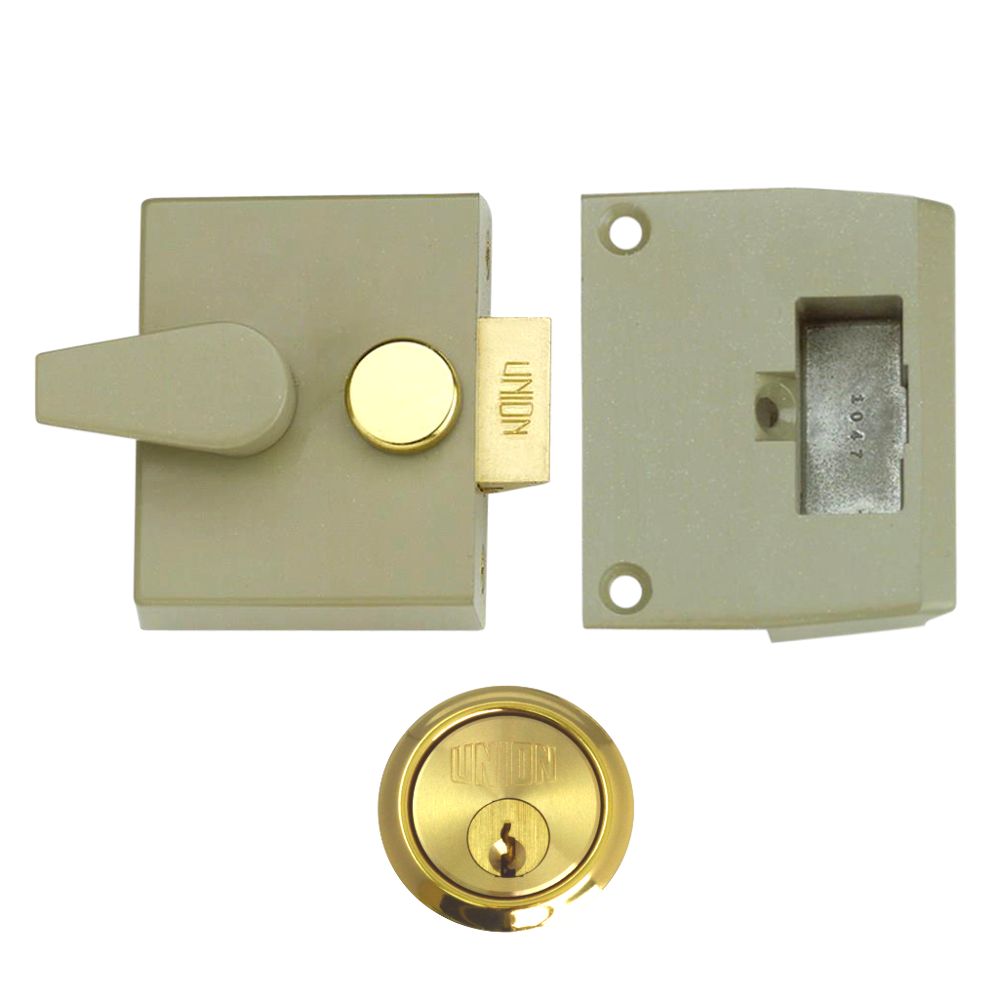 Narrow style cylinder night latch 40mm backset
