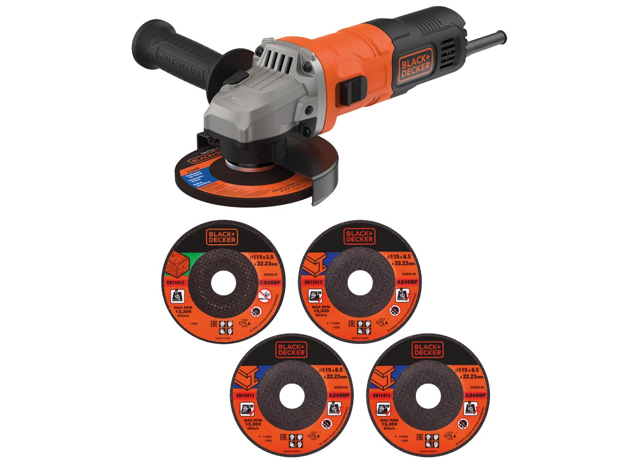 Black+Decker 710W 230V 115mm Corded Angle grinder