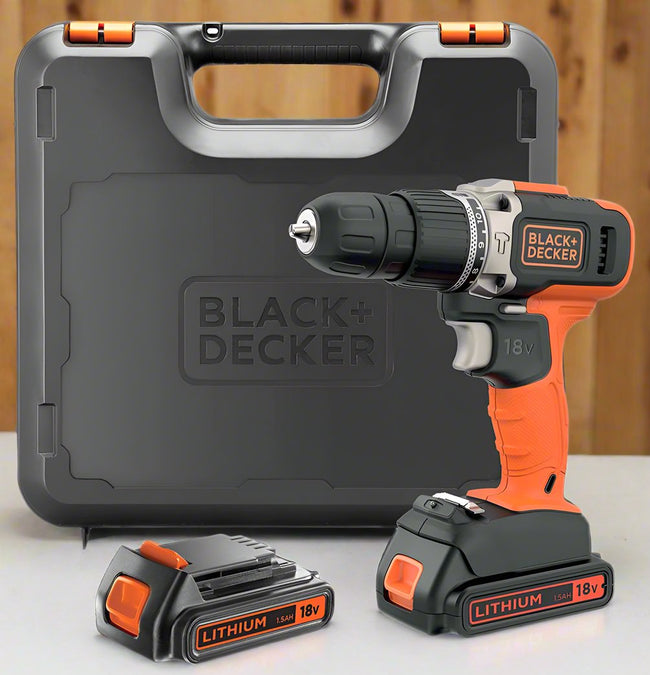 Black+Decker 18V Cordless Combi drill + 2 Batteries