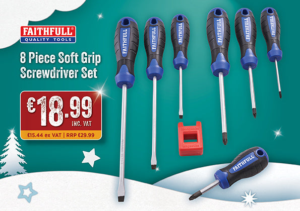 Soft Grip Screwdriver Set 8 Piece