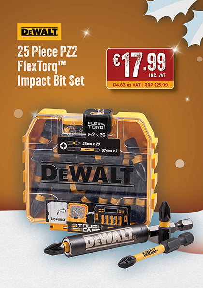 DeWalt Impact Extreme Torsion PZ2 25mm & 50MM Bits + Holder
