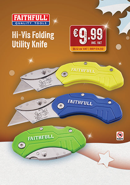 Faithfull Compact Hi-Vis Folding Knife