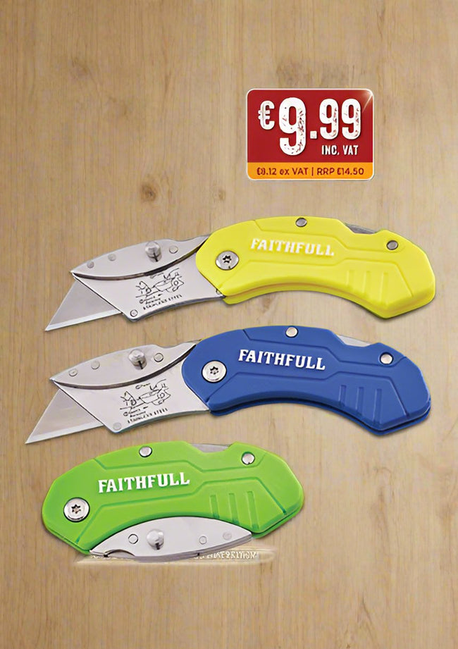 Faithfull Compact Hi-Vis Folding Knife