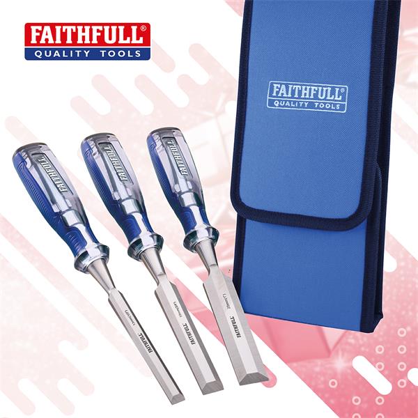 Faithfull 3 Chisel Set & Wallet