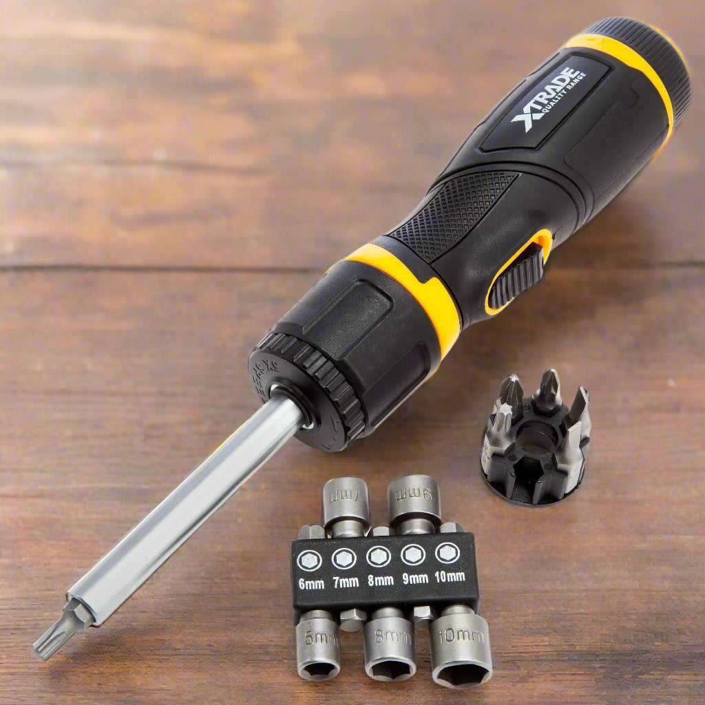 Xtrade Dual Grip 12 Piece Ratchet Screwdriver Set - 12pc