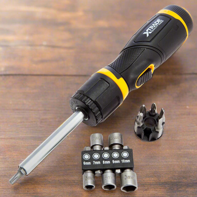 Xtrade Dual Grip 12 Piece Ratchet Screwdriver Set - 12pc