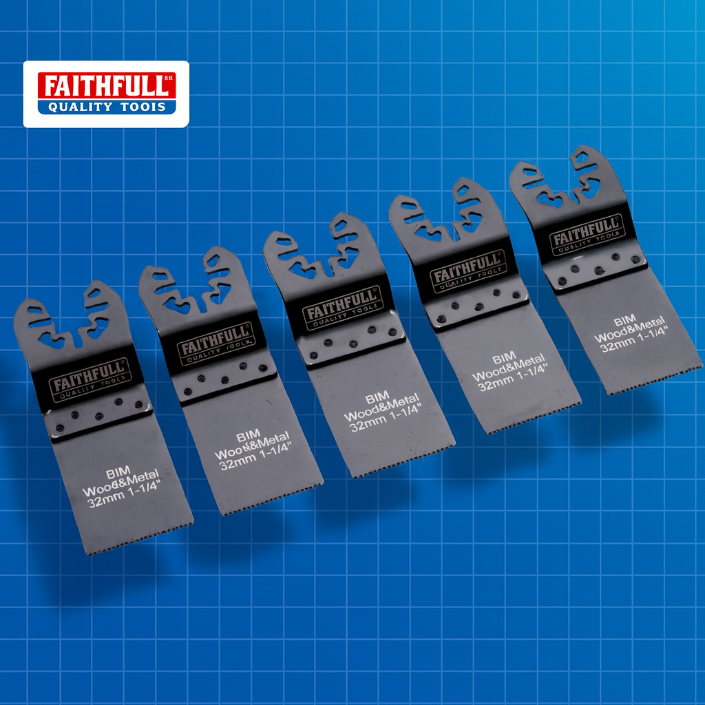 Faithfull Bi-Metal Flush Cut Wood/Metal Blades - 5pc