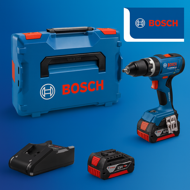 Bosch 18 V Brushless Combi Drill Kit – 2 × 5.0 Ah Batteries, Charger & Case