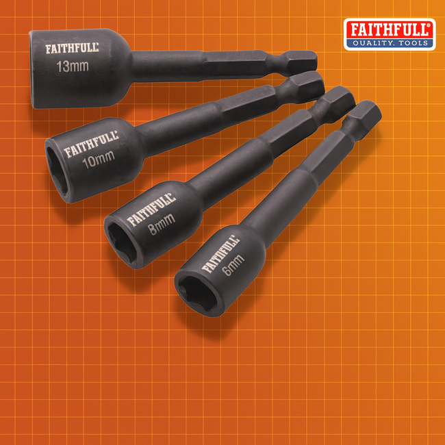 Faithfull 4 Piece Impact Nut Driver Set