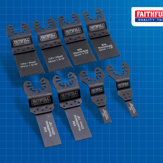 Faithfull Bi-Metal Flush Cut Wood/Metal Blades - 8pc