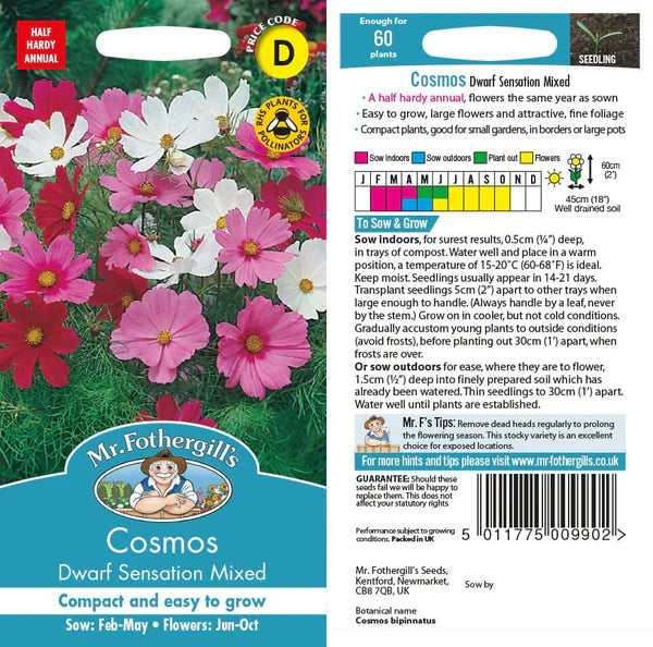 Cosmos Dwarf Sensation Mixed Seeds - O'Tooles Tools
