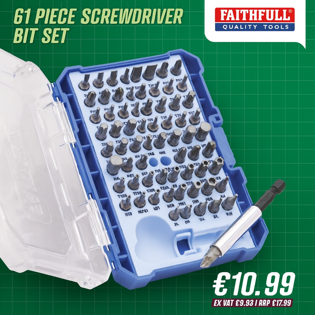Faithfull Screwdriver Security Bit Set - 61 Piece