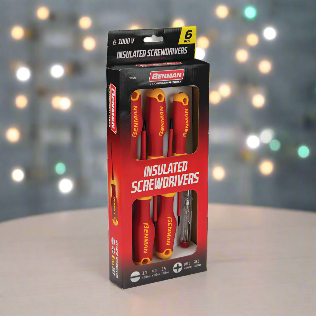 Benman 6-Piece Insulated Screwdriver Set – 1000 V Safe Grip