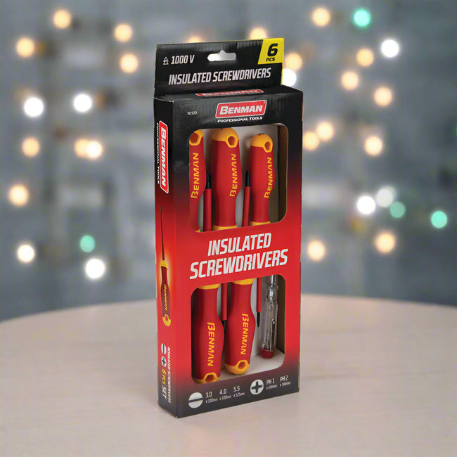 Benman 6-Piece Insulated Screwdriver Set – 1000 V Safe Grip