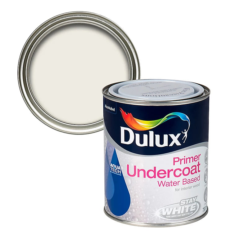 Dulux Wood Undercoat Water Based - Brillant White - 750ml