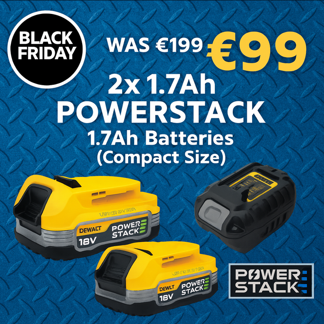 DEWALT Twin Battery 1.7AH LI-ION POWERSTACK BATTERY & CHARGER KIT
