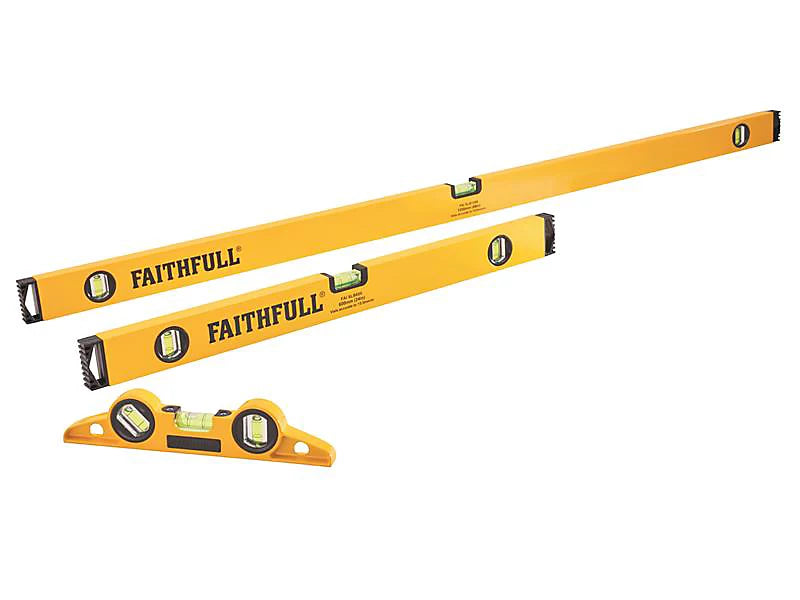 Faithfull 3pc Level Set 120cm 60cm 24cm & Torpedo