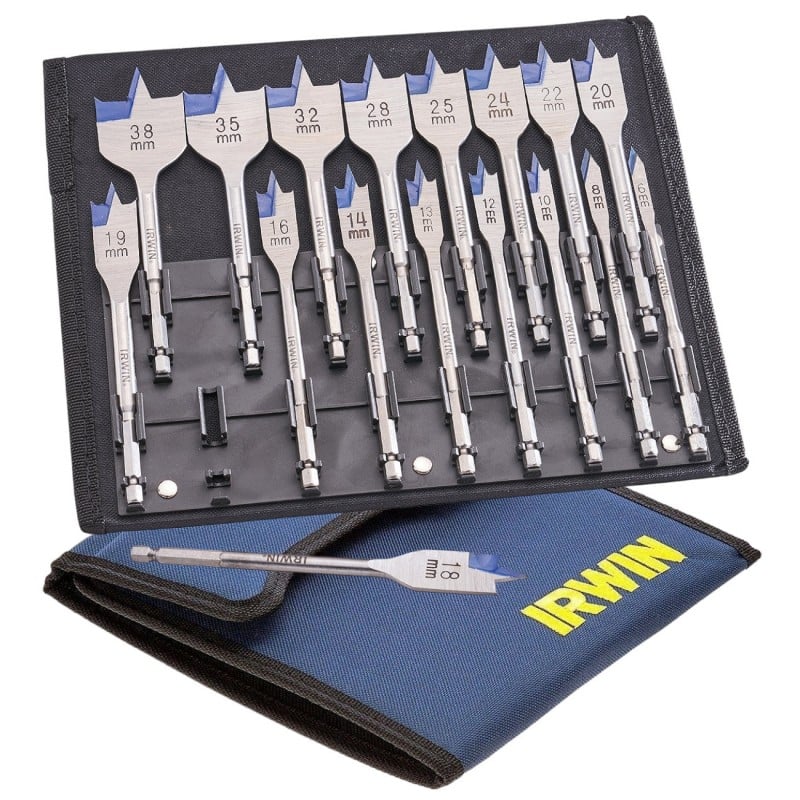 IRWIN Blue Speedbor Flat Bit Set - 17pc