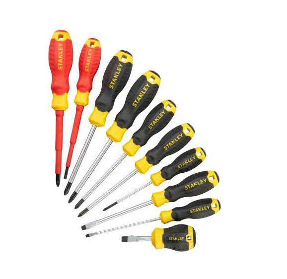 Stanley Mixed Screwdriver set + VDE Screwdrivers in Tool Wallet - 10pc
