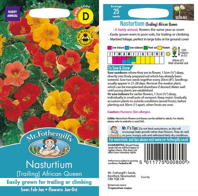 Wildlife Atrracting Flowers - Nasturtium (trailing) African Queen - O'Tooles Tools