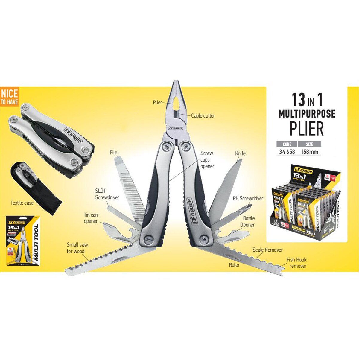 F.F.Group 13 in 1 Multi-Purpose Plier