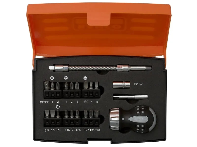 Stubby Ratchet Screwdriver Set, 22 Piece