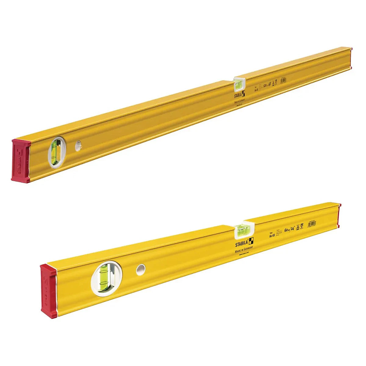 Stabila 80AS Twin Pack Spirit levels 60cm 2ft + 120cm 4ft