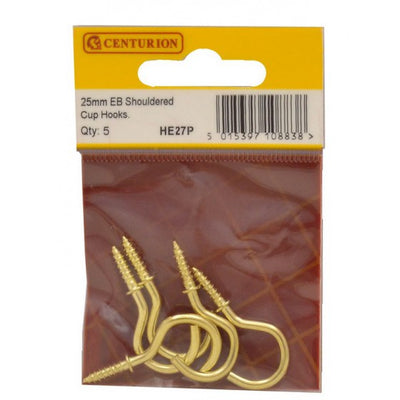 Centurion 25mm EB Shouldered Cup Hooks (Pack of 5) - O'Tooles Tools