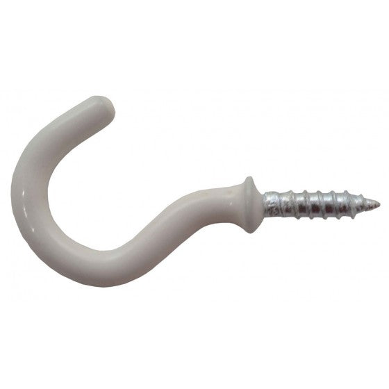 Centurion 25mm White PVC Shouldered Cup Hooks (Pack of 5)