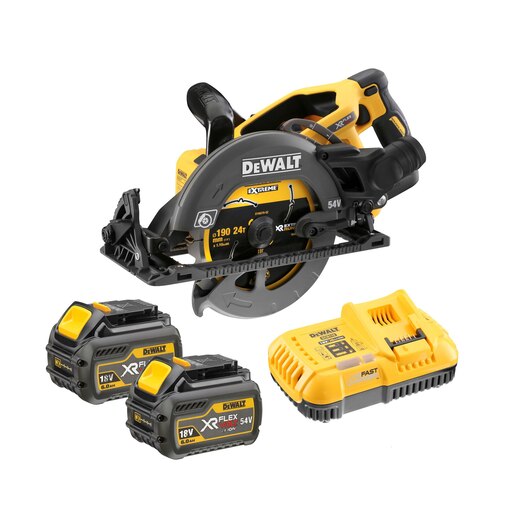 DEWALT 54V XR FLEXVOLT 190mm High Torque Circular Saw - 2 X 6Ah DCS577T2-GB - O'Tooles Tools