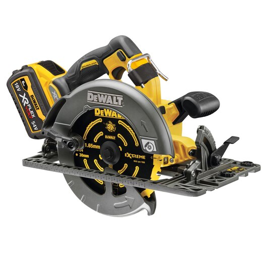 DEWALT 54V XR FLEXVOLT 190mm Rail Compatible Circular Saw - 2 X 6Ah DCS579T2-GB - O'Tooles Tools