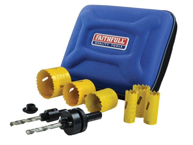 Faithfull 9 Piece Electricians Professional Holesaw Set 9 Piece 16-51mm FAIHSKE - O'Tooles Tools