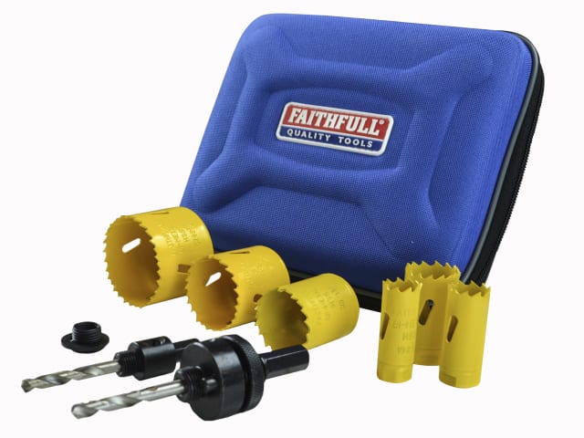 Faithfull 9 Piece Plumbers Professional Holesaw Set 9 Piece 19-57mm FAIHSKP - O'Tooles Tools