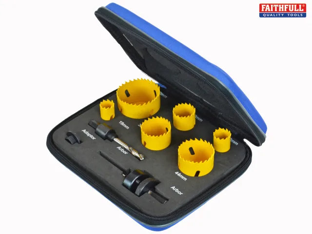 Faithfull 9 Piece Plumbers Professional Holesaw Set 9 Piece 19-57mm FAIHSKP - O'Tooles Tools