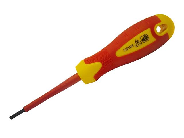 Faithfull VDE Single Screwdriver Slotted Screwdriver - various sizes