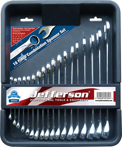 Jefferson 18 Piece Combination Spanner Set JEFCSS18 - O'Tooles Tools