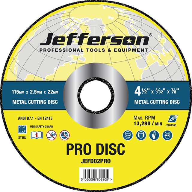 Jefferson 4.5" Metal Cutting Abrasive Disc 22mm Bore - O'Tooles Tools