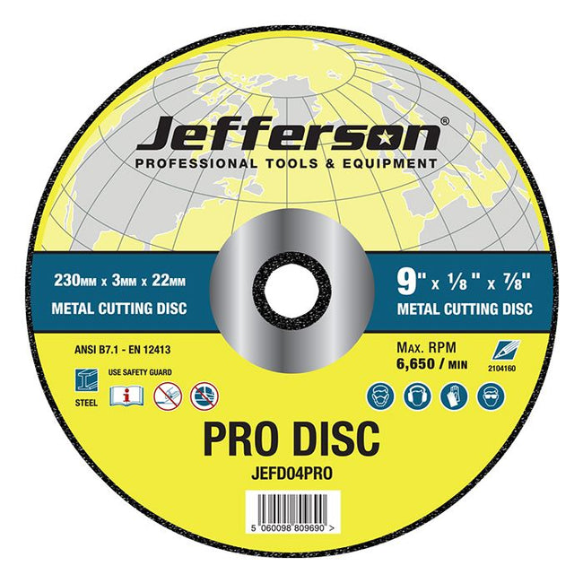 Jefferson 9" Metal Cutting Abrasive Disc 22mm Bore - O'Tooles Tools