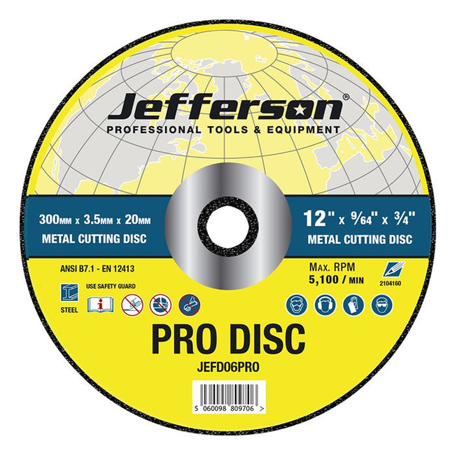 Jefferson 12" Metal Cutting Abrasive Disc 20mm Bore - O'Tooles Tools