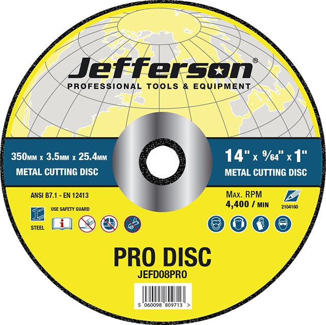 Jefferson 14" Metal Cutting Abrasive Disc 25.4mm Bore - O'Tooles Tools