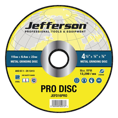 Jefferson 4.5" Metal Grinding Abrasive Disc 22mm Bore - O'Tooles Tools